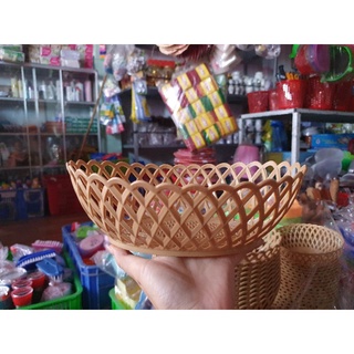 Giỏ đan nhựa giả mây tre