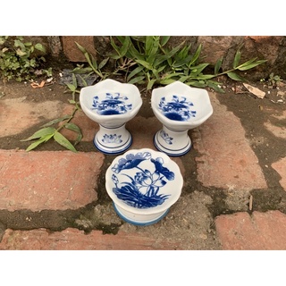 Chân kê nến loại đẹp, chân sứ kê nến men xanh