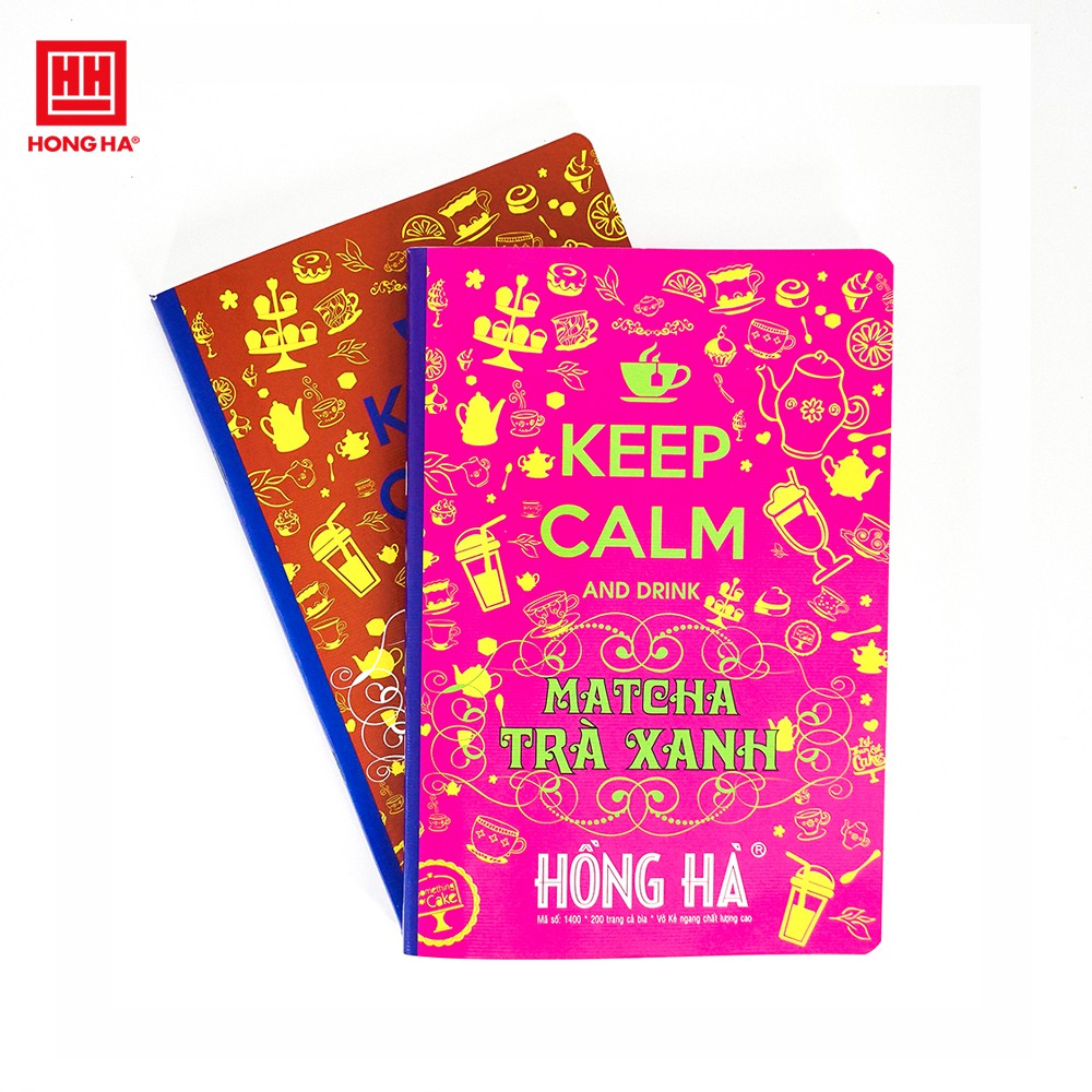 Vở kẻ ngang 200 trang Hồng Hà Study Keep Calm &amp; Matcha Trà Xanh 1400