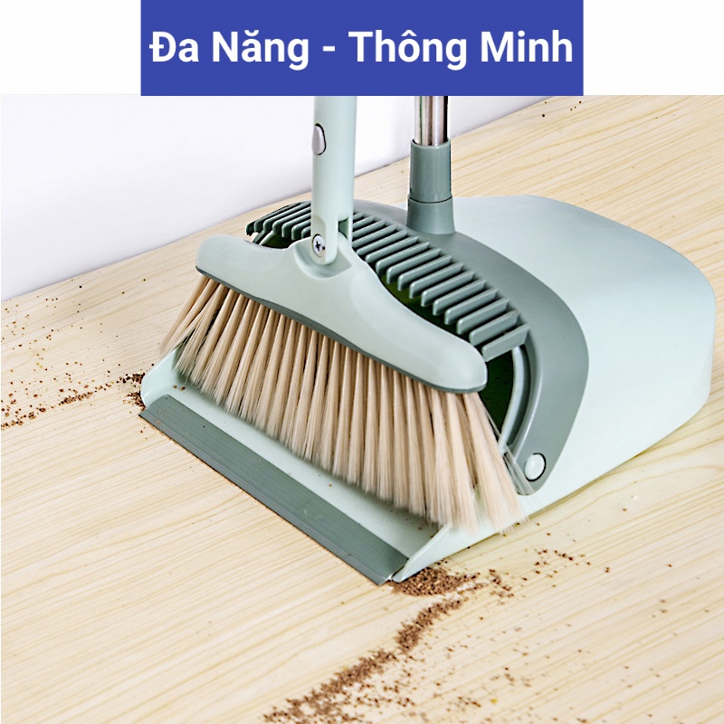 [VIP] Chổi Quét Nhà Thông Minh, Chổi Nhựa Kèm Hốt Rác Gấp Gọn Xoay 180 Độ Cao Cấp