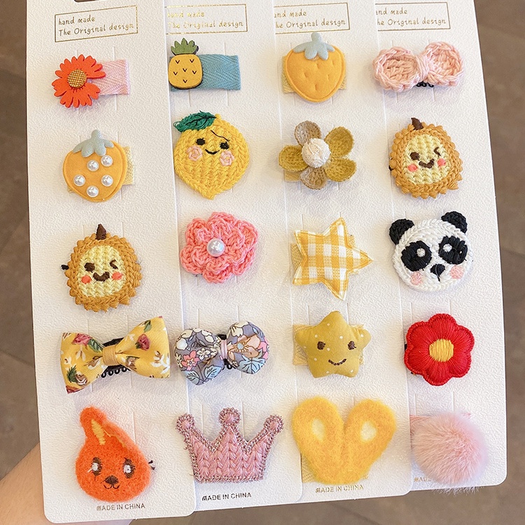 Set kẹp tóc họa tiết hoạt hình tùy chọn phong cách Hàn Quốc dễ thương cho bé