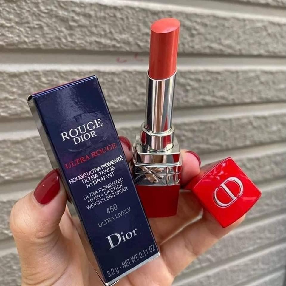 (mẫu mới 2022) Son Dior số 450 màu hồng cam Ultra Rouge Ultral Lively