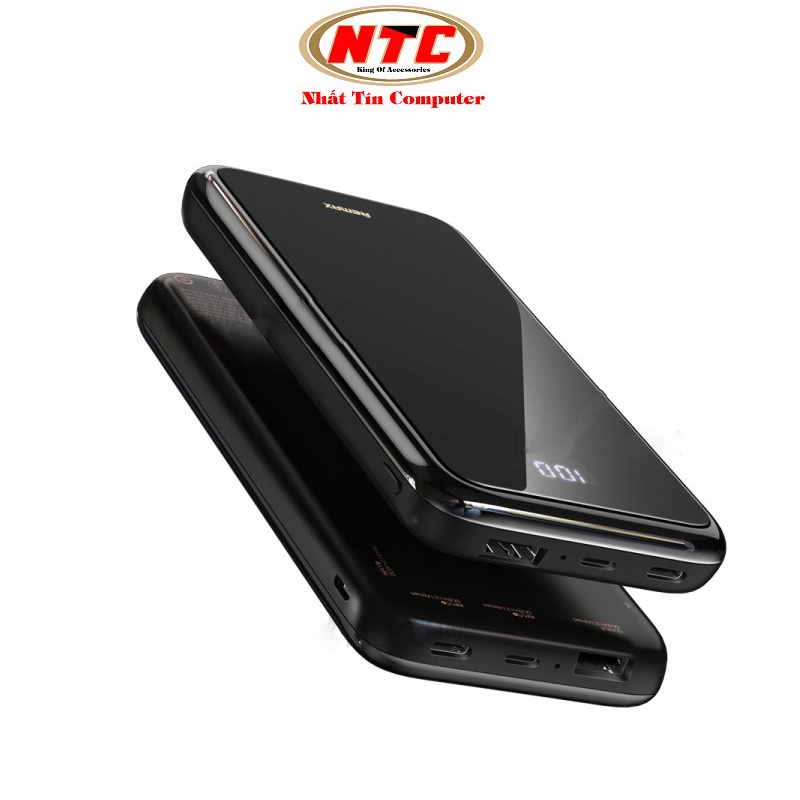 Pin dự phòng sạc không dây Remax RPP-133 dung lượng 10000mAh Wireless 5W - tích hợp 3 input và 1 USB (đen)