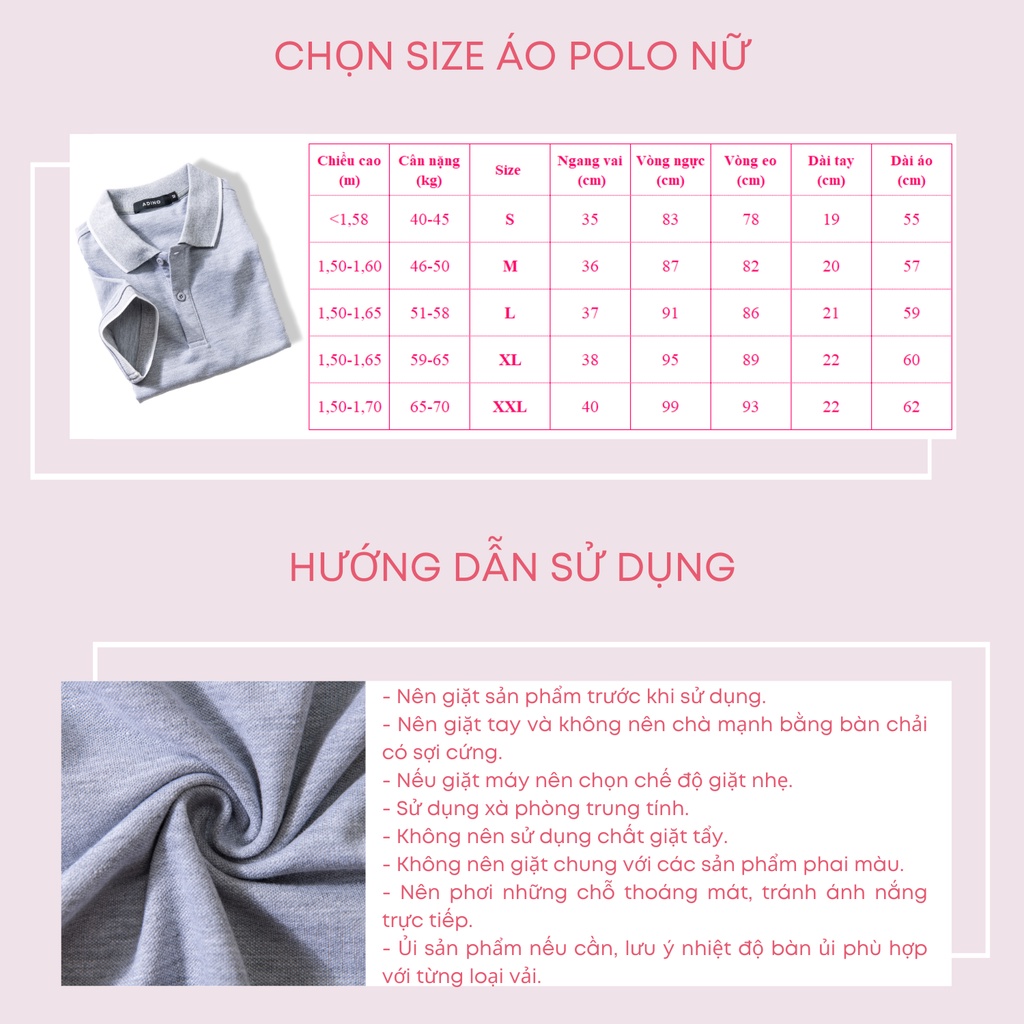 Áo polo nữ ADINO màu ghi phối viền vải cotton co giãn dáng công sở slimfit trẻ trung APN02
