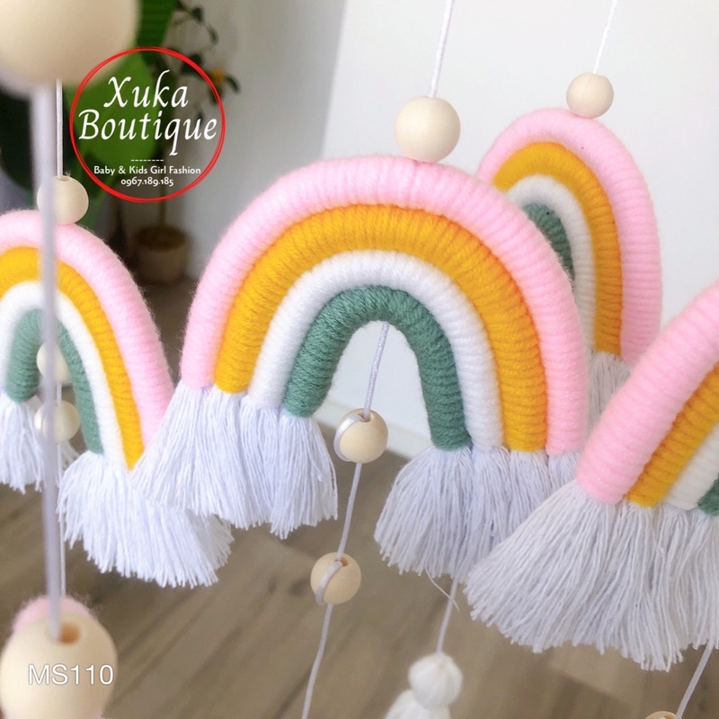 Chuông gió Trang Trí Phòng, Treo Nôi Treo Cũi Hình Cầu Vồng Sắc Màu (Hàng Cao Cấp) Đẹp Mắt Thích Hợp Trang Trí Phòng