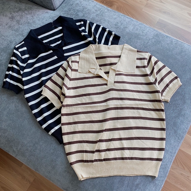 Áo len polo kẻ sọc
