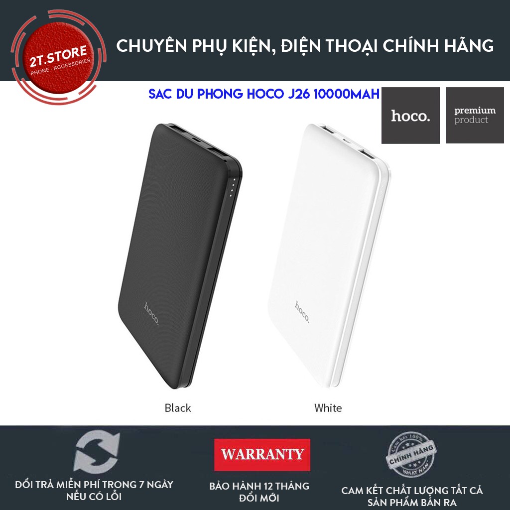 Sạc Dự Phòng Hoco J26 - 10.000mah - CHÍNH HÃNG BH 6 THÁNG