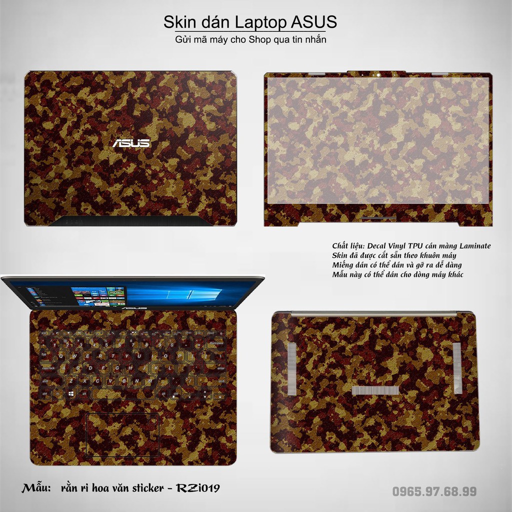 Skin dán Laptop Asus in hình rằn ri nhiều mẫu 3 (inbox mã máy cho Shop)