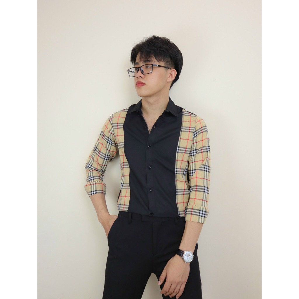 Áo Sơ Mi Nam 3D Dài Tay Cổ Vải Lụa Cao Cấp, Áo Sơmi Trắng Đen Dáng Ôm Form Body, Thanh Lịch, Tôn Dáng | BigBuy360 - bigbuy360.vn