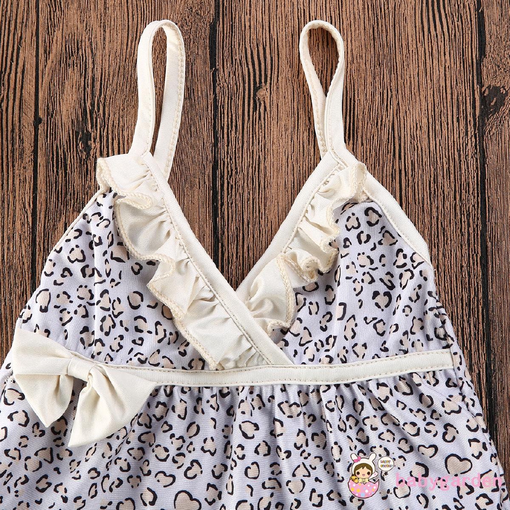 Bộ Bikini 2 Mảnh In Họa Tiết Da Báo Cho Bé Gái