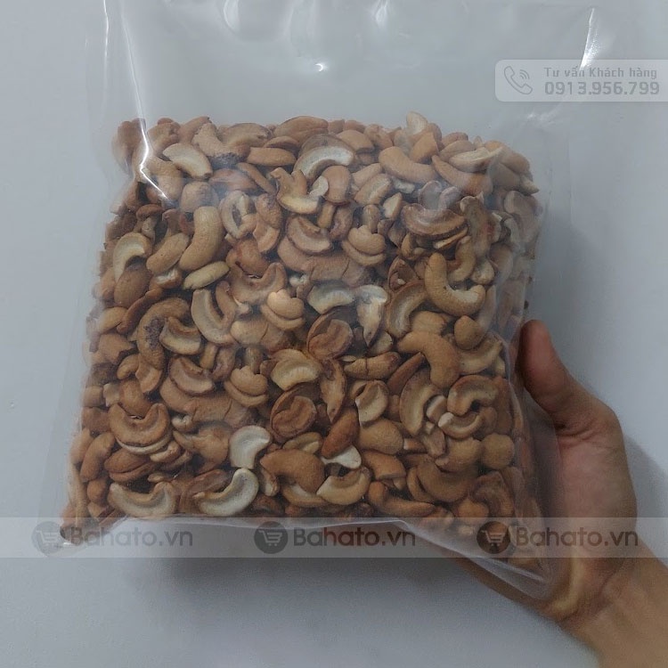 Hạt điều bể đã bóc vỏ lụa rang muối gói 500g