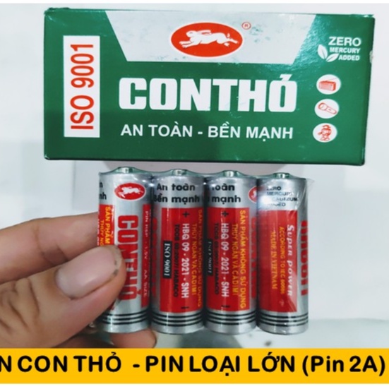 PIN AA CON THỎ Loại Lớn 2A ( Set Nguyên Hộp 24 Viên) An toàn bền vững - Đạt tiêu chuẩn IS0 9001