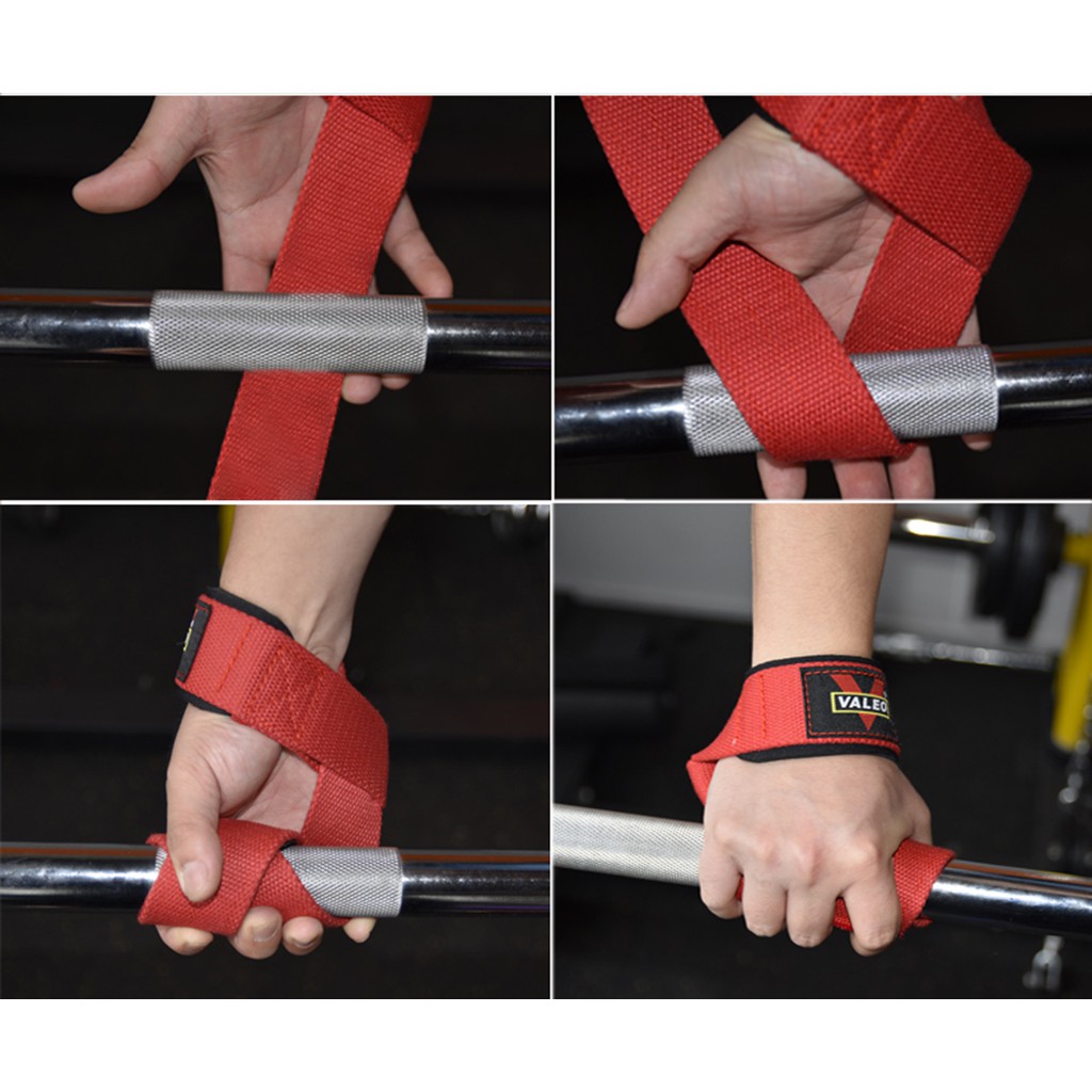 Dây kéo lưng Lifting Straps Valeo hỗ trợ tập thể hình, gym