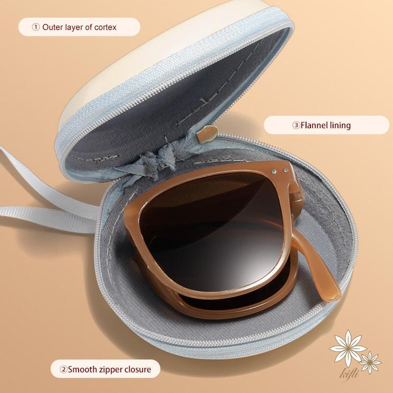 Túi Đựng Mắt Kính Hình Tròn Có Khóa Kéo Thời Trang