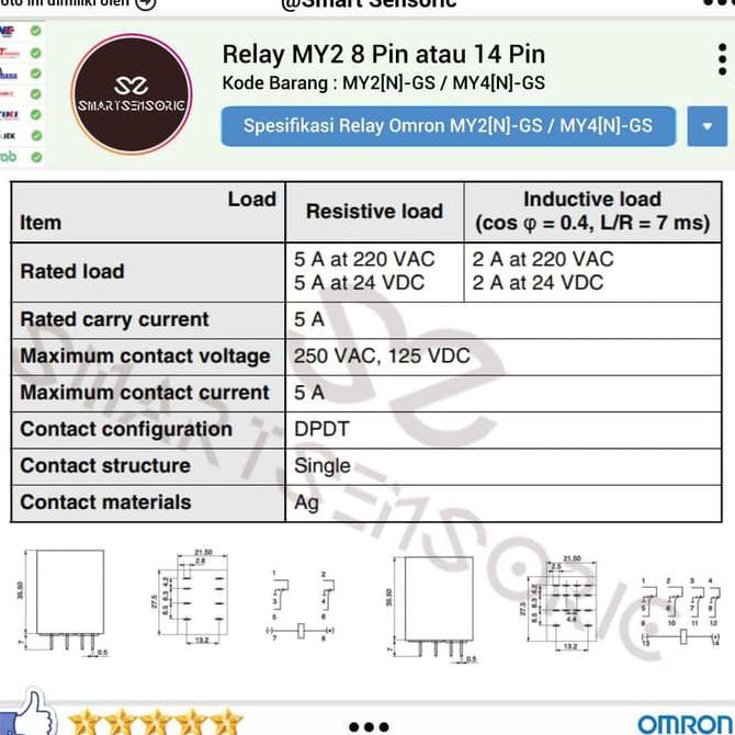 Rơ Le Omron My2N-Gs 12v Dc 8 Pin My-Gs Pyf-08 Promo Code 578