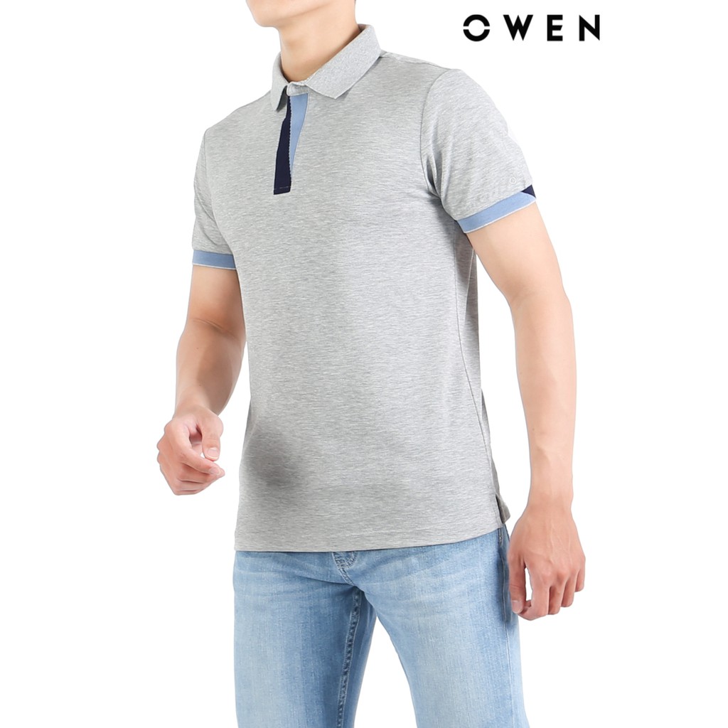 Áo polo ngắn tay nam Owen Bodyfit màu xám - APV21863