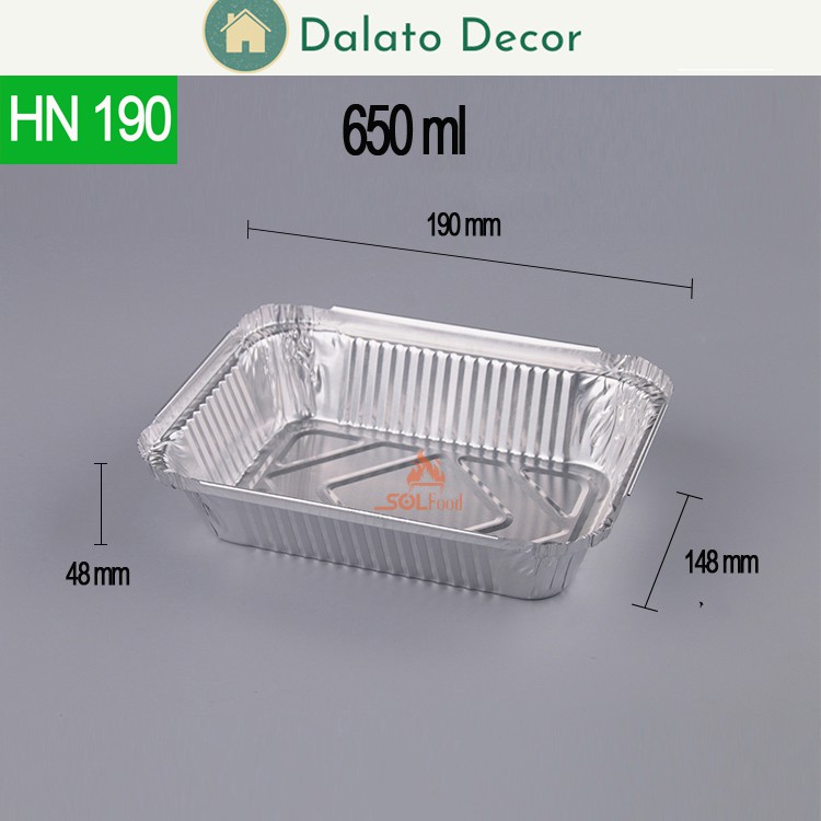 Khay giấy bạc 650ml đựng thực phẩm có nắp mã HN190 dalato.decor