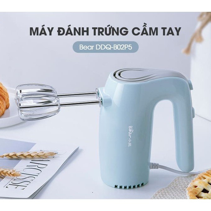 Máy Đánh Trứng Mini Cầm Tay, Để Bàn Đa Năng BEAR B02L1 , Máy Đánh Kem Trứng, Trộn Bột Đa Năng_Công Suất Lớn _BH 18 Tháng