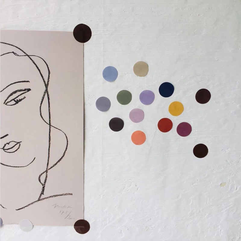 Set 48 sticker hình tròn dán trang trí, nhãn dán điện thoại