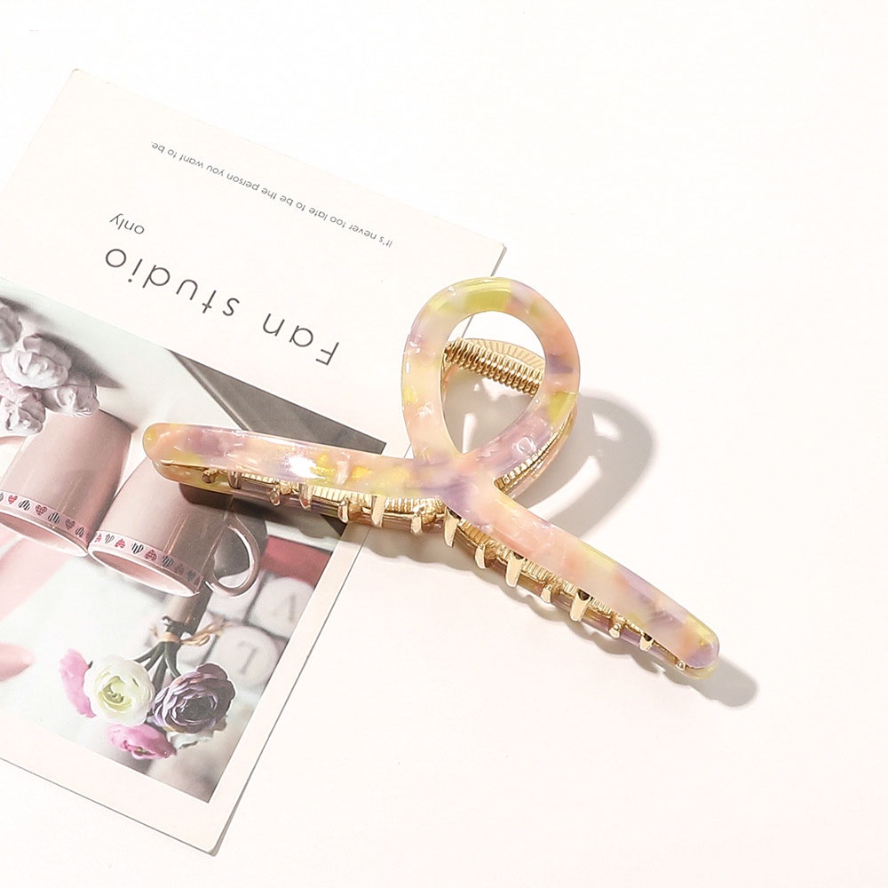 Kẹp tóc kiểu chữ thập bằng nhựa resin cỡ lớn cổ điển thời trang cho nữ