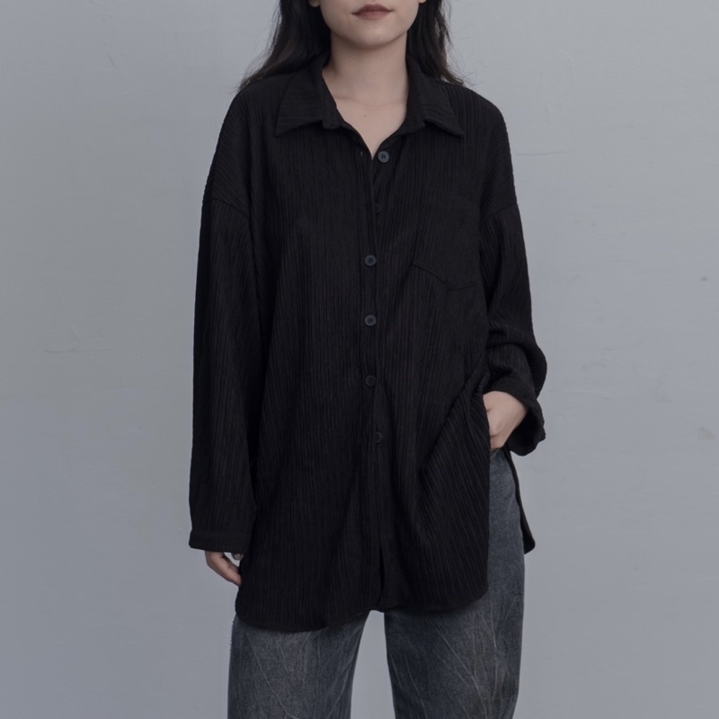 Áo sơ mi cotton xốp nhăn dài tay Made To Last SHIRT