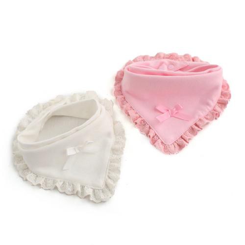 Khăn Yếm Tam Giác Hai Lớp Gắn Nơ Dễ Thương Cho Bé