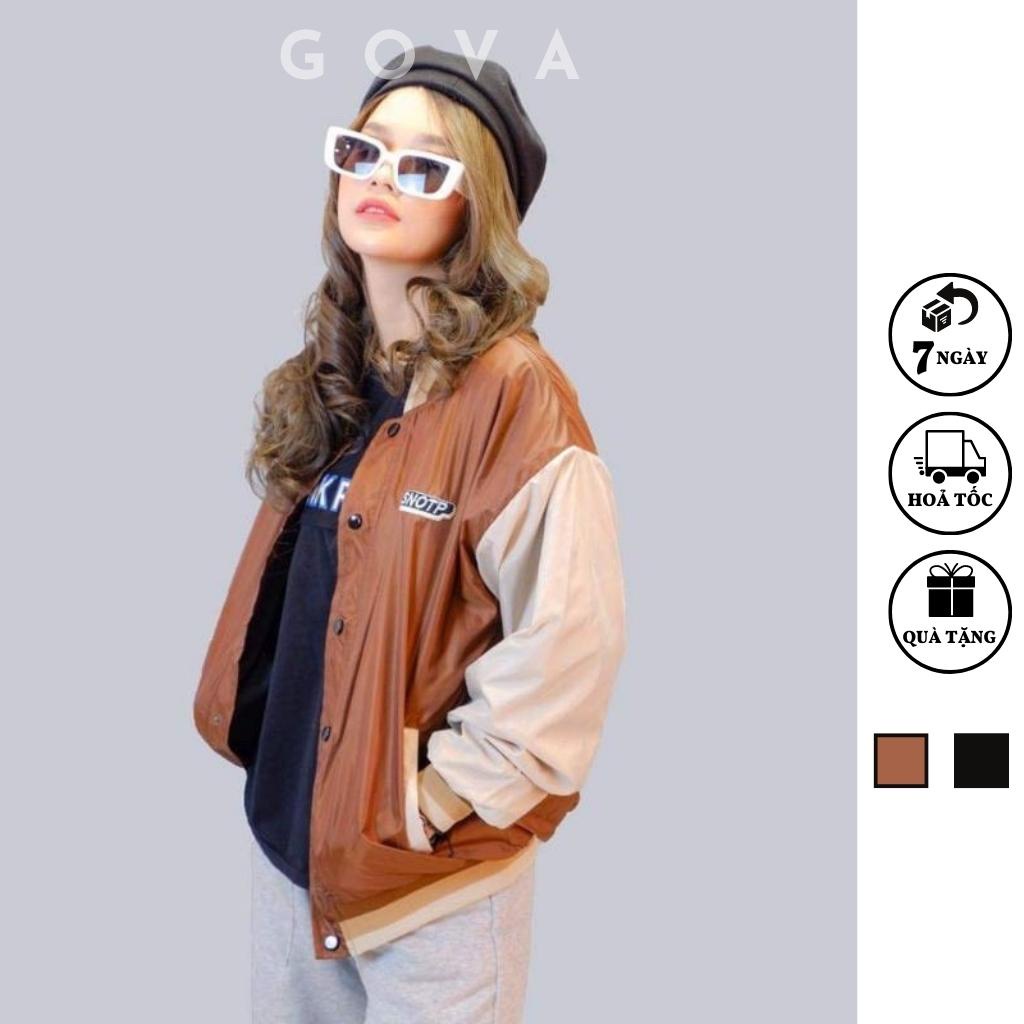 Áo khoác dù Bomber WASNOTP form rộng dù 2 lớp GAKD9 Áo khoác nam nữ phong cách Hàn Quốc GOVA