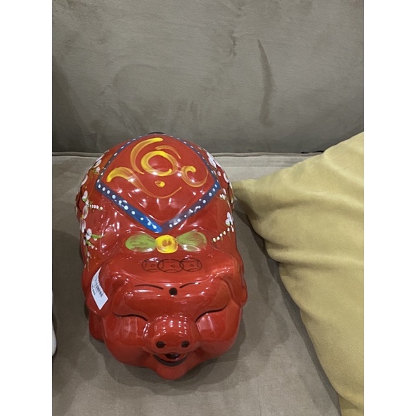Ống heo tiết kiệm tiền bằng sứ - Lợn sứ Bát Tràng loại 1 tiết kiệm tiền 25cm