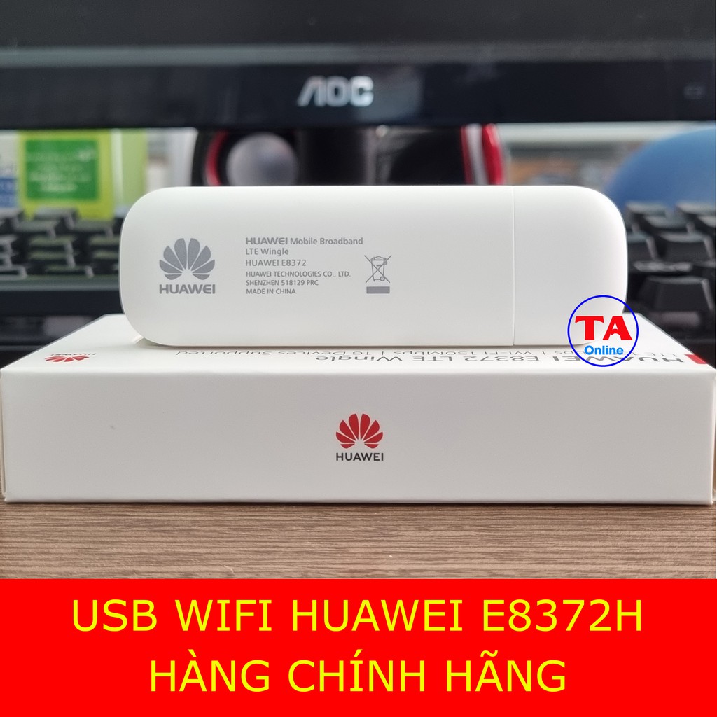 Usb Wifi 4G Huawei E8372 Tốc độ 150Mbps Hỗ Trợ 10 User  phiên bản quốc tế nguyên seal mới 100%