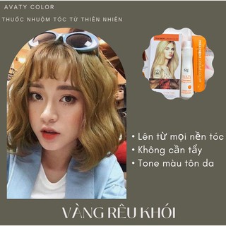 Thuốc nhuộm tóc từ thiên nhiên AVATY màu Vàng Rêu Khói