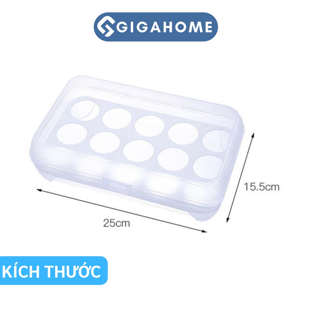 Hộp Đựng Trứng 15 Quả GIGAHOME Có Nắp Đậy Kín,  Đế Chống Trượt 1030