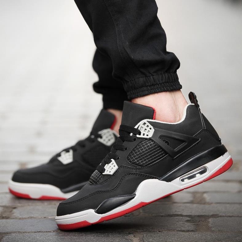 Giày Jordan 4 đen, Giày Thể Thao JD4 Red black Nam Nữ Cực Chất Hàng Cao Cấp