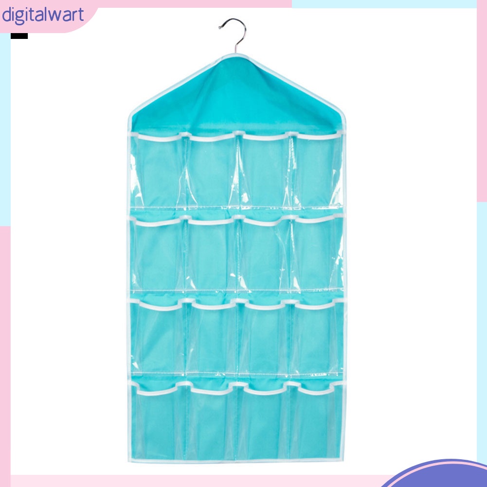 Túi Treo Trong Suốt 16 Ngăn Đựng Đồ Lót / Vớ Chống Bụi Bẩn Tiện Dụng