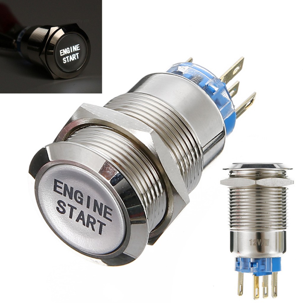 Công TắC ẤN KhởI ĐộNg 12V 19mm Cho ĐộNg Cơ Xe Hơi