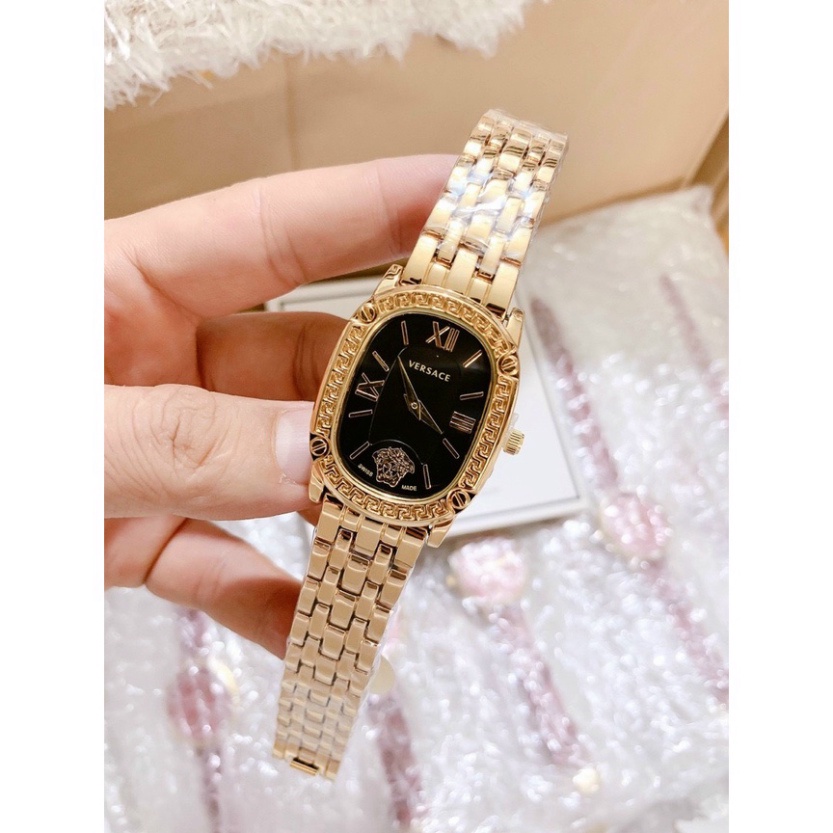 Đồng hồ nữ versace cao cấp, mặt ovan size 32mm đính hạt tinh tế, CHỐNG NƯỚC - Bảo hành 12 tháng
