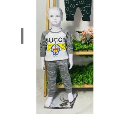 Bộ quần áo thu đồng trẻ em 7-17kg dành cho bé trai và bé gái mẫu Doremon