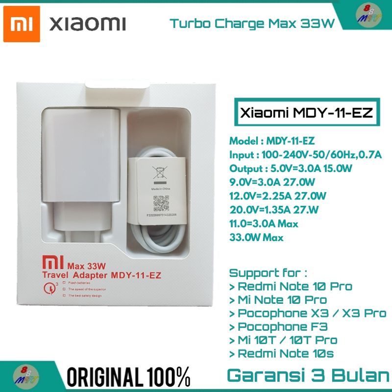 XIAOMI Bộ Sạc Nhanh Turbo 33W 33W Redmi Note 10 Pro