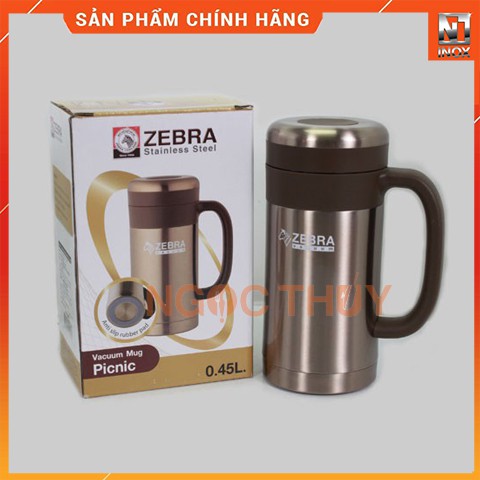 Ca giữ nhiệt Inox 304 zebra có quai 450ml- 112907