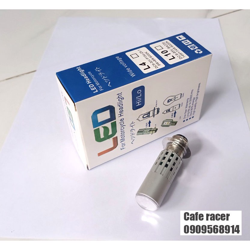 Đèn pha xe máy 2 chế độ vàng trắng bi cầu M5 M6 H4