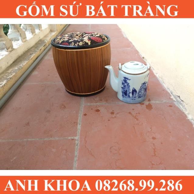 Ấm tích vẽ trúc lâm thất hiền và bao ấm loại 1.5l - Gốm sứ Bát Tràng Anh Khoa