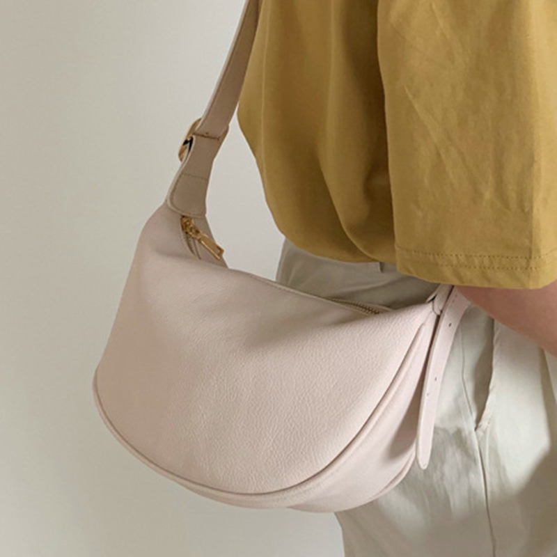 Túi xách IELGY bằng da hình bánh xếp cỡ lớn 30x18x8cm có dây kéo có 3 màu trắng/ đen/ vàng thời trang dành cho nữ