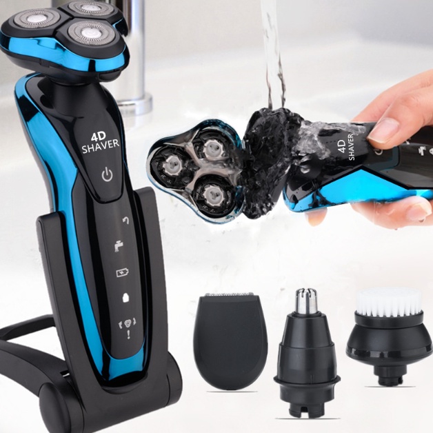 Máy Cạo Râu Đa Năng 4D Chạy Pin Sạc SHAVER RQ9001 Máy cạo râu 4 in 1 thông minh chống nước cao cấp