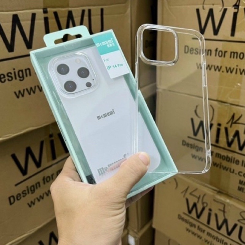 Ốp lưng Memumi Clear trong cứng cho iPhone 14, 14 Plus, 14 Pro, 14 Pro Max siêu mỏng không ố màu