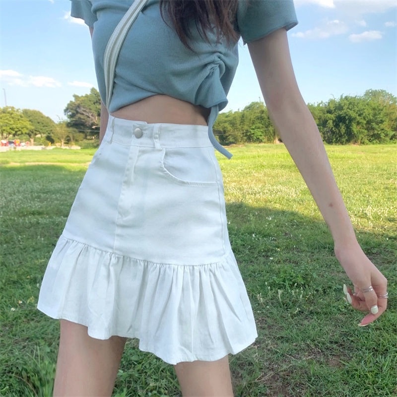 Chân váy chữ A lưng cao thời trang dành cho nữ