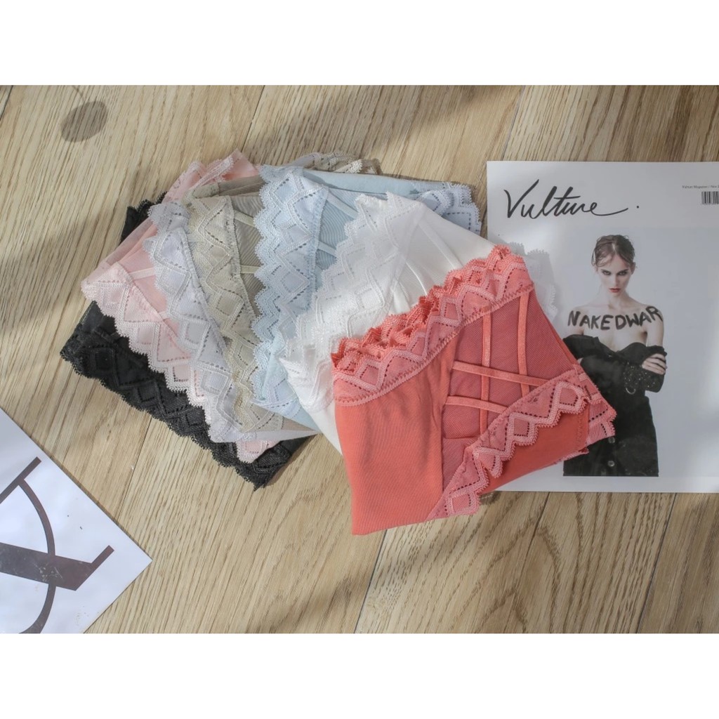 Quần Lót Nữ Cotton Viền Răng Cưa Siêu Mềm Đan Dây Hông Mới Q335 | BigBuy360 - bigbuy360.vn