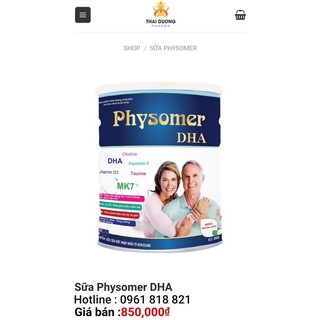 [hàng chính hãng 900g ] sữa physomer DHA