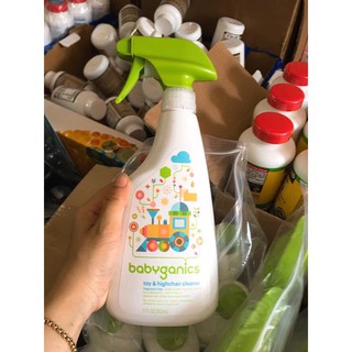 Nước rửa đồ chơi và bàn ghế babyganics toys & highchair cleaner 502ml