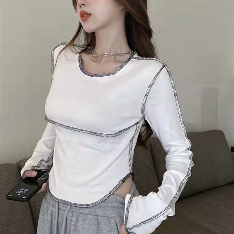 Áo thun cotton tay dài thiết kế mới thời trang mùa thu dành cho nữ