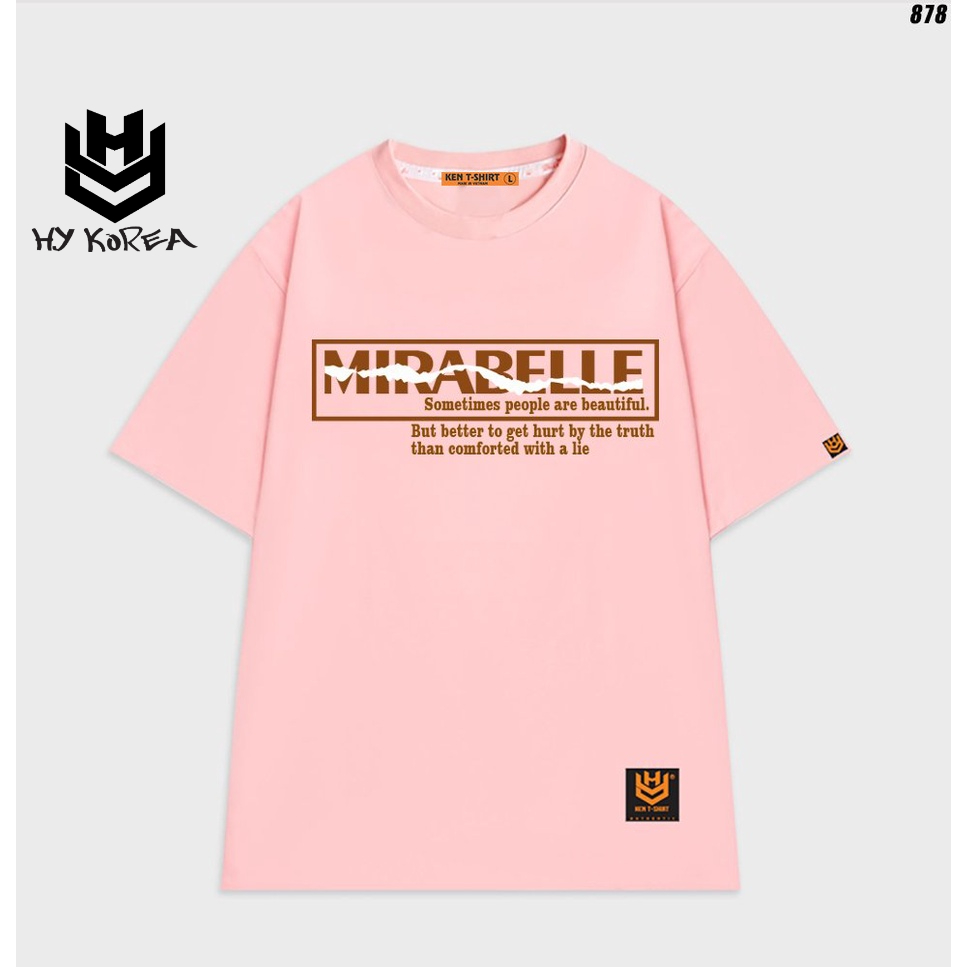 Áo thun tay lỡ basic form rộng unisex MIRABELLE 878 HY KOREA