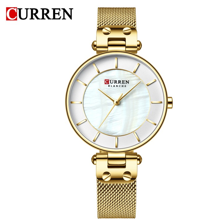 Đồng Hỗ Nữ Curren 9056 Dây Thép Lưới Không Gỉ, Chống Nước, Chống Xước, Kiểu Dáng Thời Trang, Sang Trọng